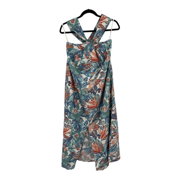 Faherty dress Bay Twist sleeveless halter midi floral size Small S - Picture 2 of 9